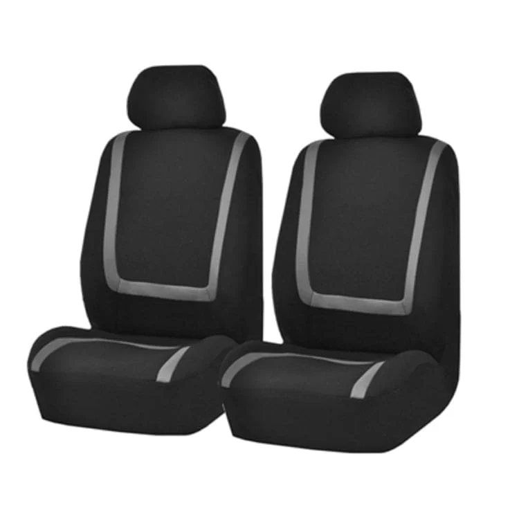 Universal Fit Polyester Car Front Bucket Seat Covers and Headrest Covers (Pair)