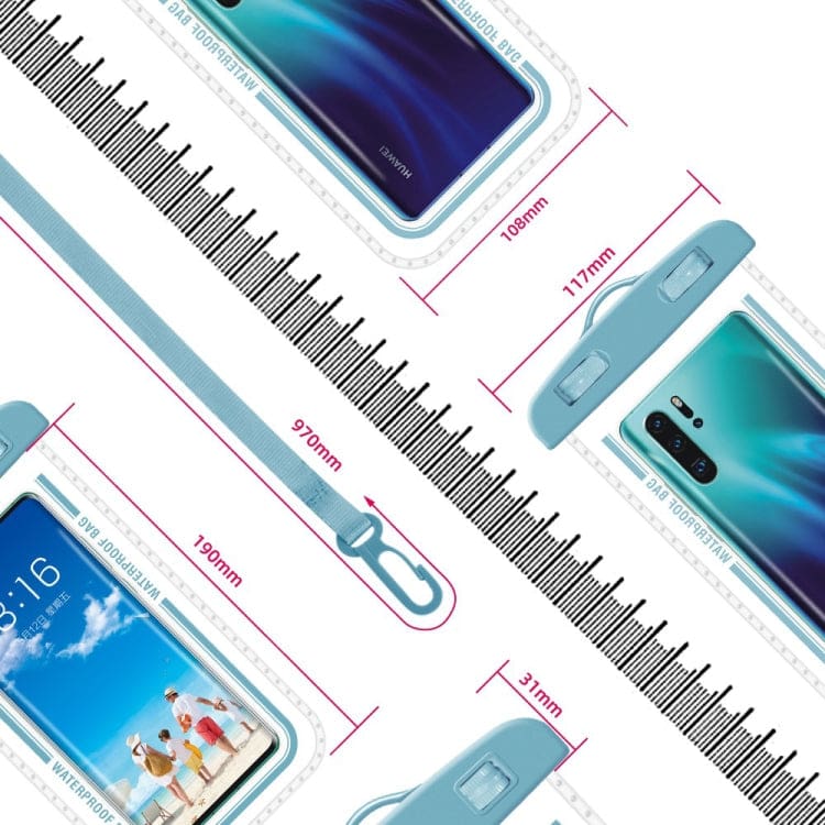 Universal WATERPROOF Phone Pouch, Up to 7.2" Phone, Easy Lock, Lanyard - Image 6