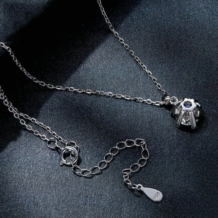 V Jewellery - S925 Sterling Silver Moissanite Stone Heart Necklace, 6.5mm 1.0ct Stone, MSN006 - Image 4