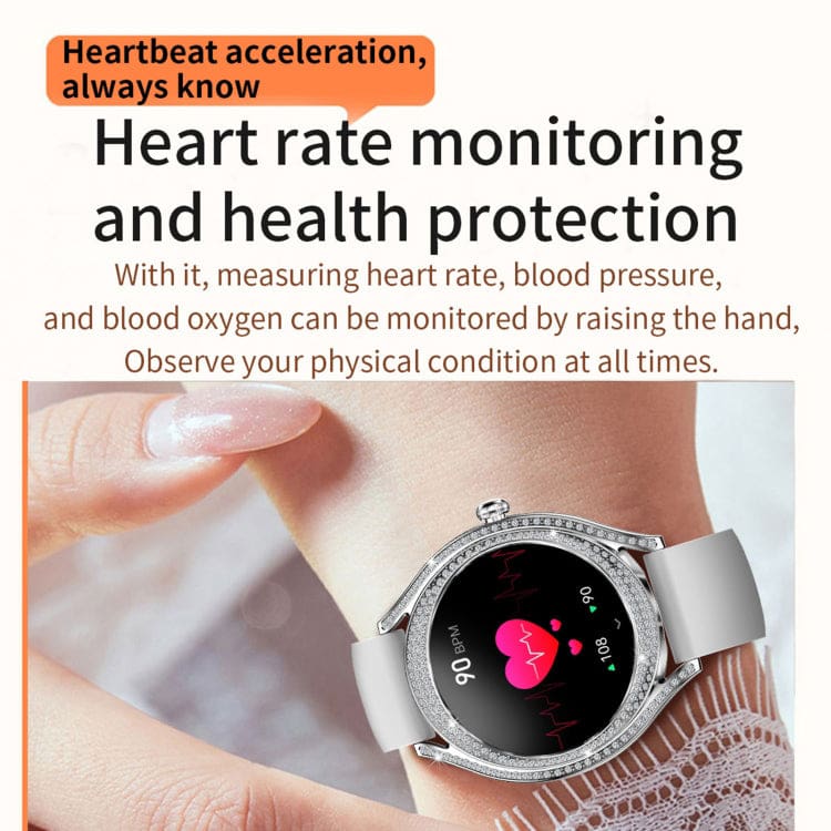 V66 Womens Smart Watch, Fitness Tracker, 1.28in AMOLED Display, Sports Modes, Music Control, Alarms, Notifications - Image 3
