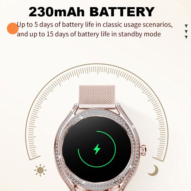 V66 Womens Smart Watch, Fitness Tracker, 1.28in AMOLED Display, Sports Modes, Music Control, Alarms, Notifications - Image 7