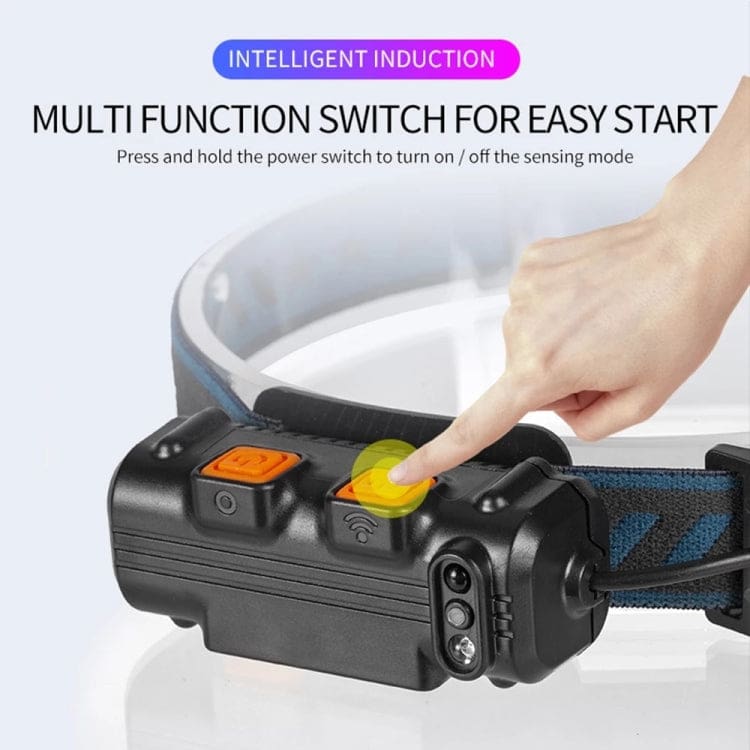 W678 COB LED Headband Torch + XPG Spotlight, Rechargeable , Hand Gesture On/Off Feature - Image 2