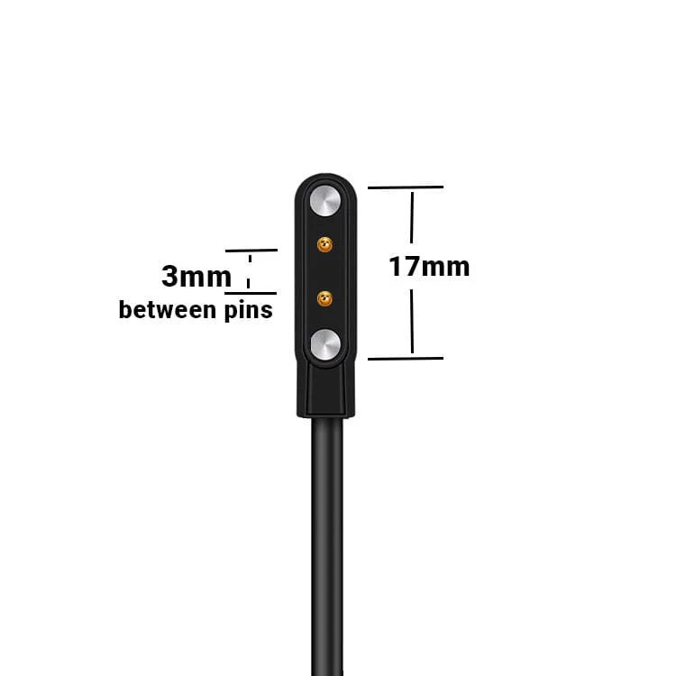 Watch 3mm Pin Gap USB Pogo Pin Magnetic Charging Cable, 1 Metre, Model 317 - Image 2