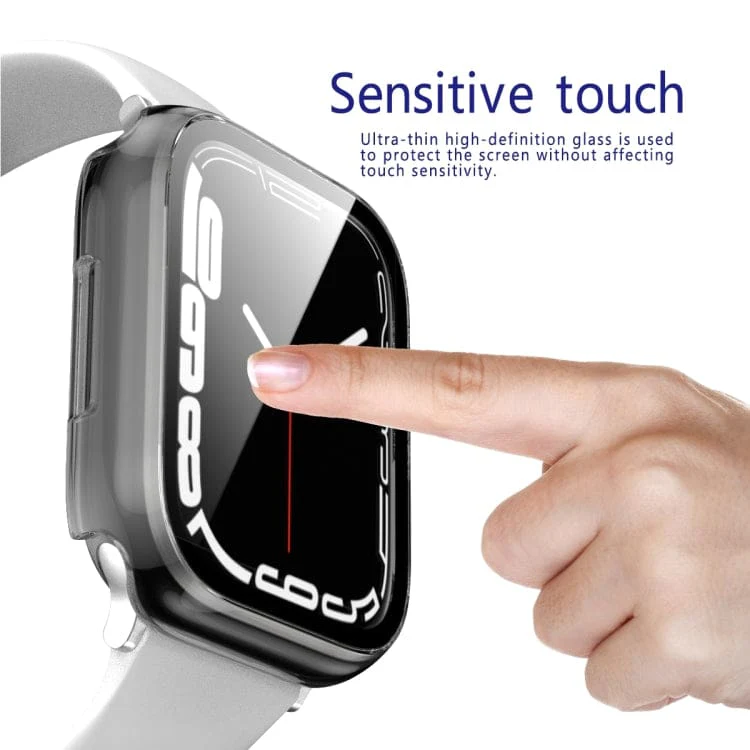 Apple Watch Series 7 / 8 / 9 45mm Cover with Tempered Glass Screen Protector - Image 4