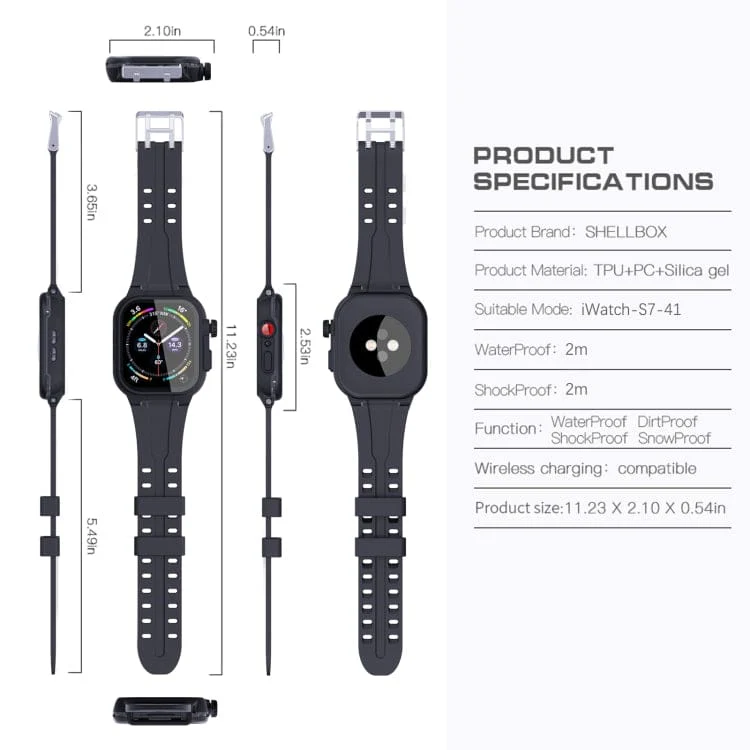 Apple Watch Series 7/8/9 41mm RedPepper Shellbox Waterproof Watch Cover with Screen Protector - Image 7