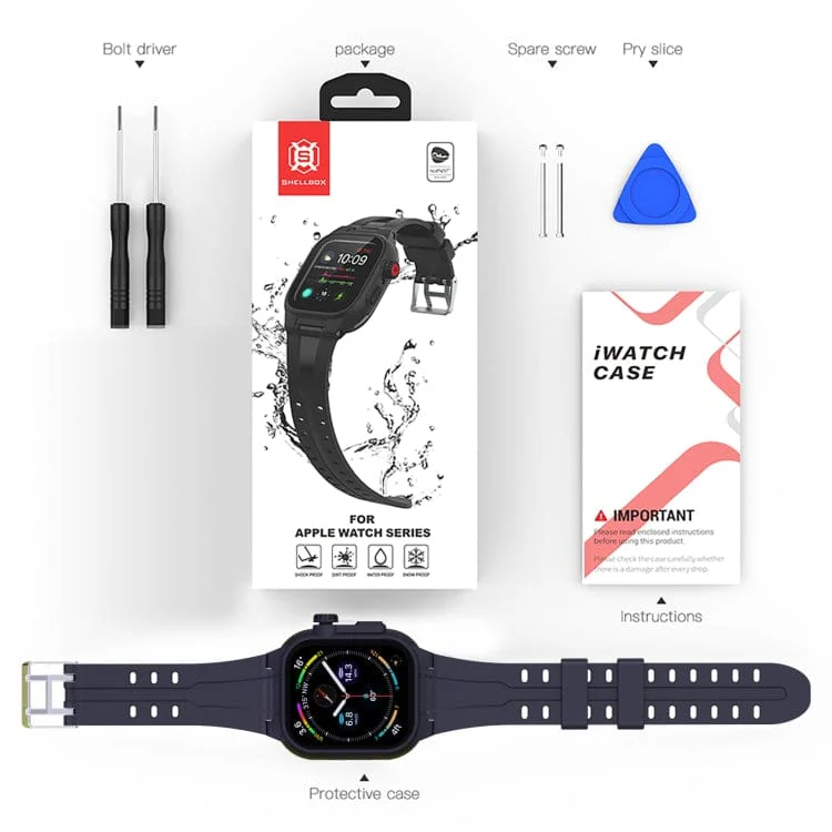Apple Watch Series 7/8/9 41mm RedPepper Shellbox Waterproof Watch Cover with Screen Protector - Image 8