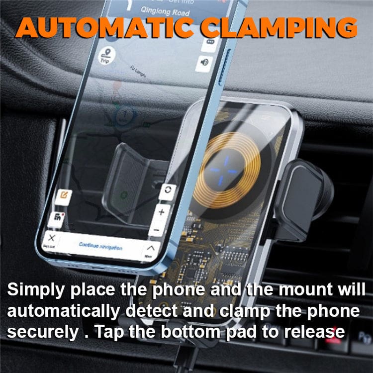 X11 15W Car Wireless Phone Charger/Mount, Auto-Clamping, Vent Mount, Super Capacitor - Image 6