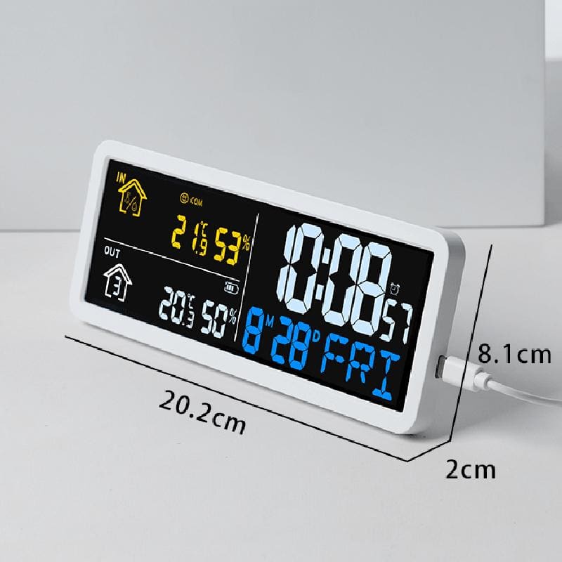 YD204 Digital Bedside/Desk Alarm Clock with Wireless Outdoor Sensor and Environment Monitor - Image 6