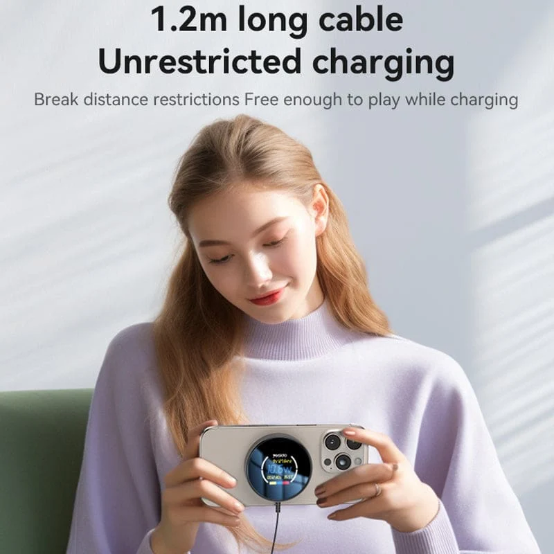 Yesido DS28 15W Magnetic Wireless Charger, LED Charging Speed Display - Image 6