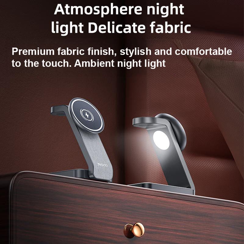 Yesido DS26 15W 3-in-1 Magnetic Wireless Charging Station, Phone/Watch/Pods - Image 7