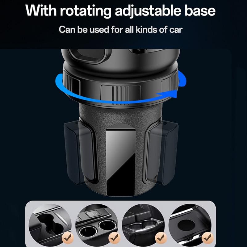 Yesido C273 2-in-1 Car Cup Holder Phone Mount | Dual Slot Expansion Base - Image 6