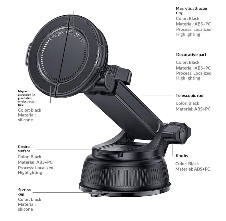 Yesido C280 MagSafe Car Mount | 2-in-1 Clamping or Magnetic - Image 10