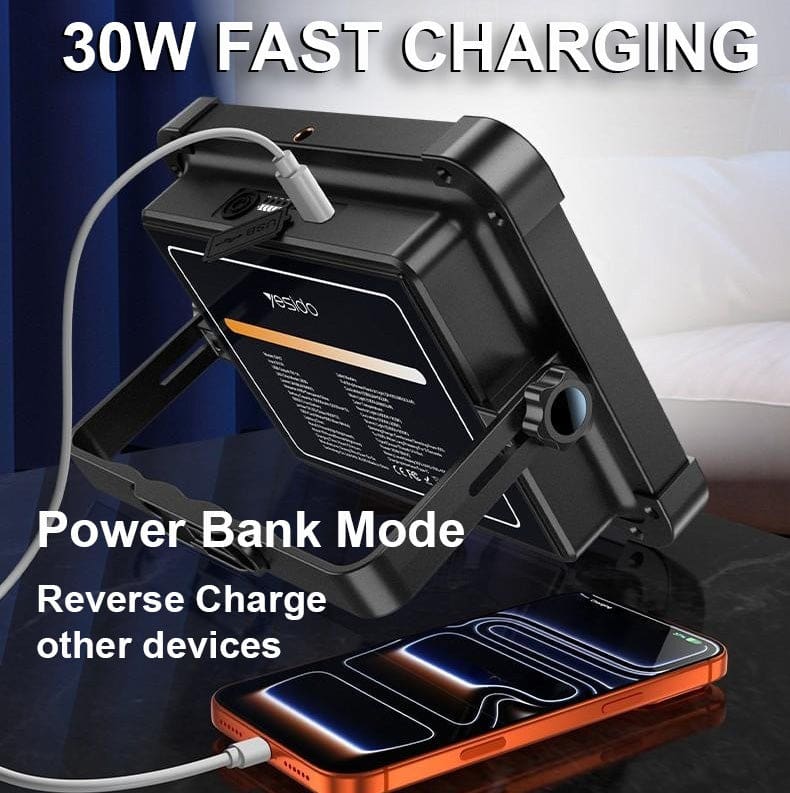 Yesido DH17 Ultra-Bright Site Worklight | 2-in-1 Outdoor Floodlight & 10,000mAh Power Bank - Image 4