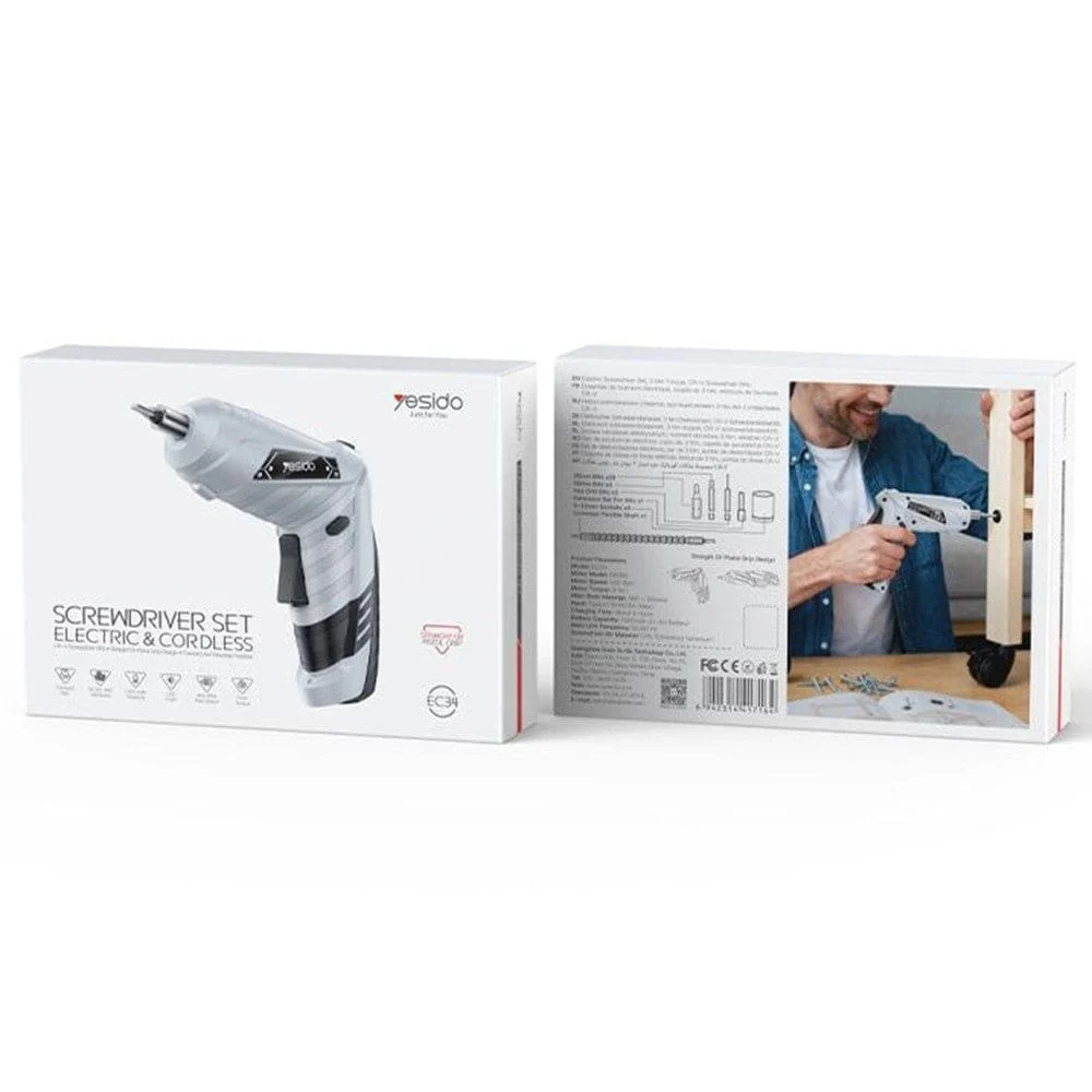 Yesido EC34 Cordless Electric Screwdriver 45PC Kit with Dual-Purpose Rotation - Image 10