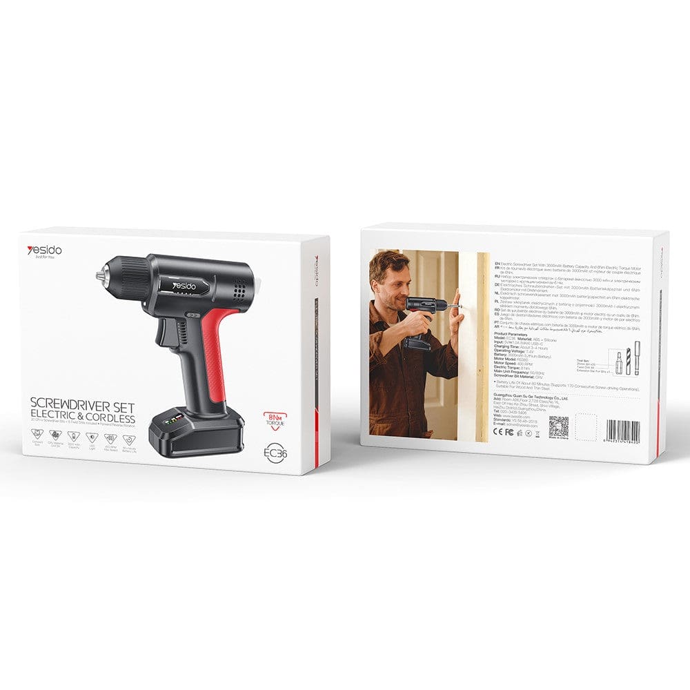 Yesido EC36 Cordless Electric Drill/Screwdriver 28pc Set - Image 11