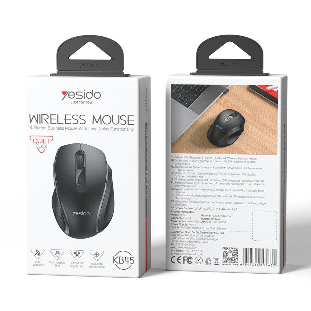 Yesido KB45 Ergonomic Wireless Mouse – Silent 6-Button Business Mouse with Thumb Rest - Image 6