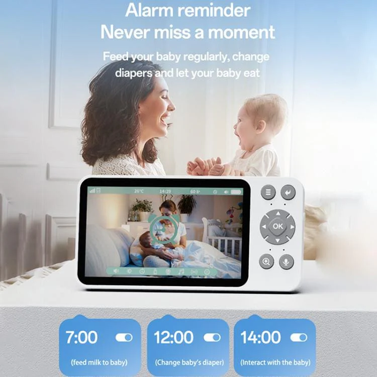 Yesido KM28 Smart 5-inch HD WiFi Baby Monitor with Crying/Motion Detection, Phone App, Secure Night Vision, and Two-Way Intercom - Image 13