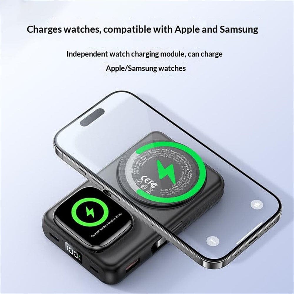 Yesido YP79 10000mAh Power Bank | Built-In Cable | Magnetic Wireless Charging | Kickstand - Image 4