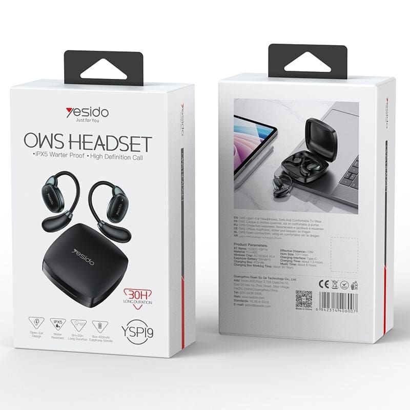 Yesido YSP19 Open-Ear BT 5.4 Sport Earphones, Secure Ear-Hook Fit, 6-Hour Playtime with 400mAh Charging Case - Image 11