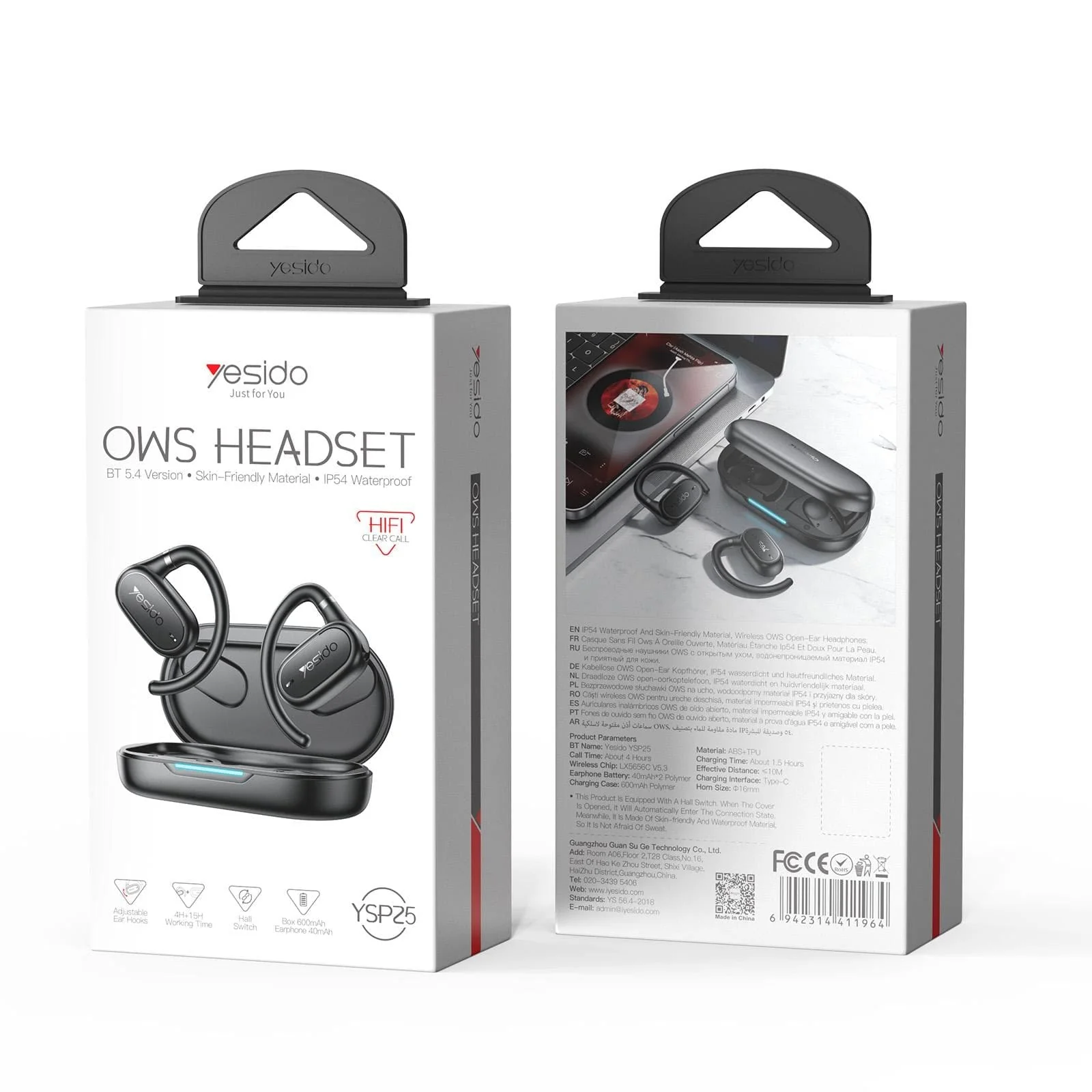 Yesido YSP25 Open-Ear Bluetooth Headphones, Directional Audio, IPX5 Water resistance - Image 10