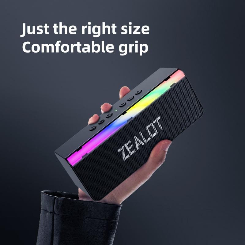 Zealot S72 20W Bluetooth Speaker, LED Light Bar, 3000mAh Rechargeable Battery - Image 10