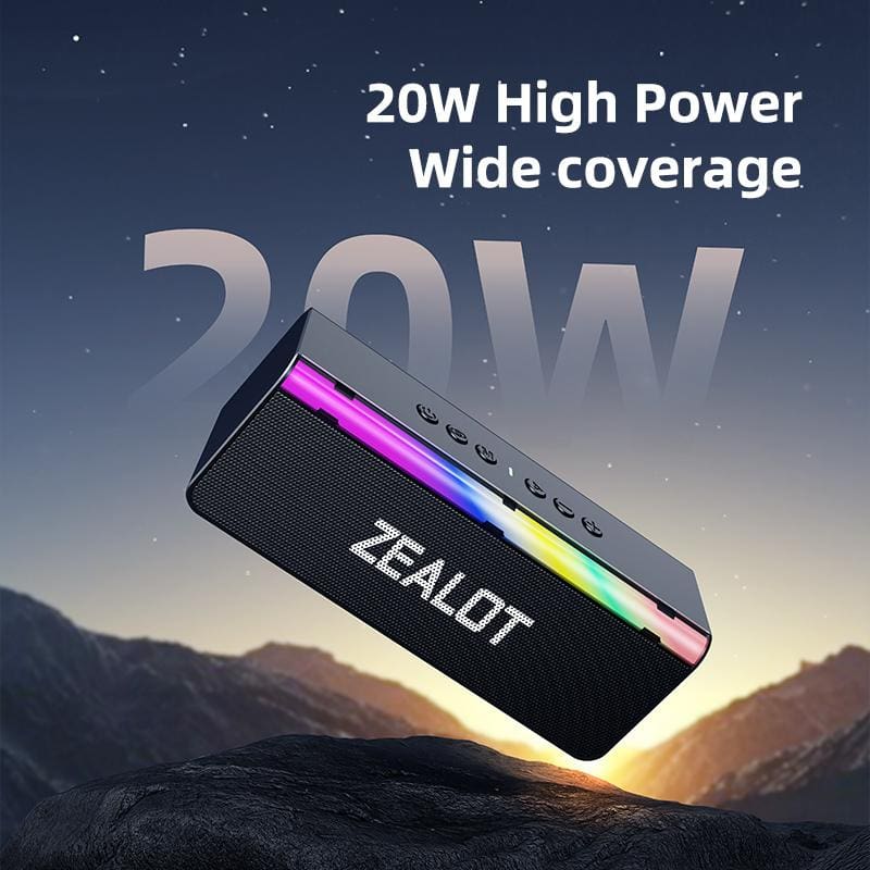 Zealot S72 20W Bluetooth Speaker, LED Light Bar, 3000mAh Rechargeable Battery - Image 6
