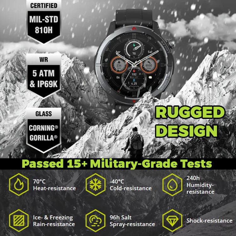 Zeblaze Stratos 3 Ultra Rugged Smart Watch, 1.43in AMOLED Display, 5ATM, Bluetooth Voice Calls - Image 5