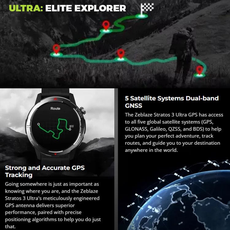 Zeblaze Stratos 3 Ultra Rugged Smart Watch, 1.43in AMOLED Display, 5ATM, Bluetooth Voice Calls - Image 7