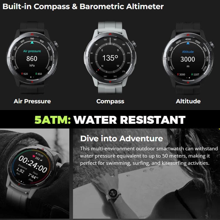 Zeblaze Stratos 3 Ultra Rugged Smart Watch, 1.43in AMOLED Display, 5ATM, Bluetooth Voice Calls - Image 8