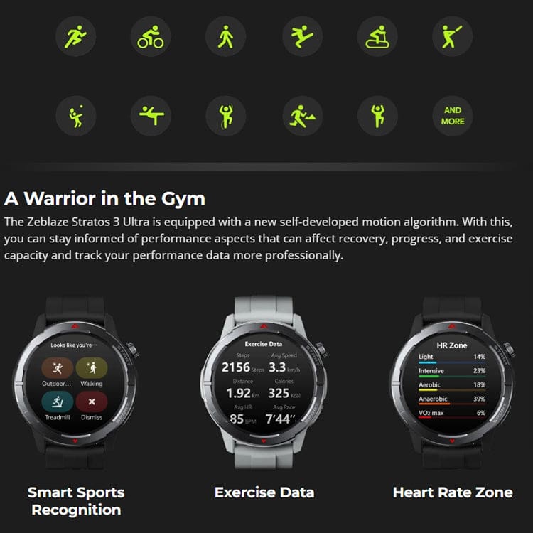 Zeblaze Stratos 3 Ultra Rugged Smart Watch, 1.43in AMOLED Display, 5ATM, Bluetooth Voice Calls - Image 9
