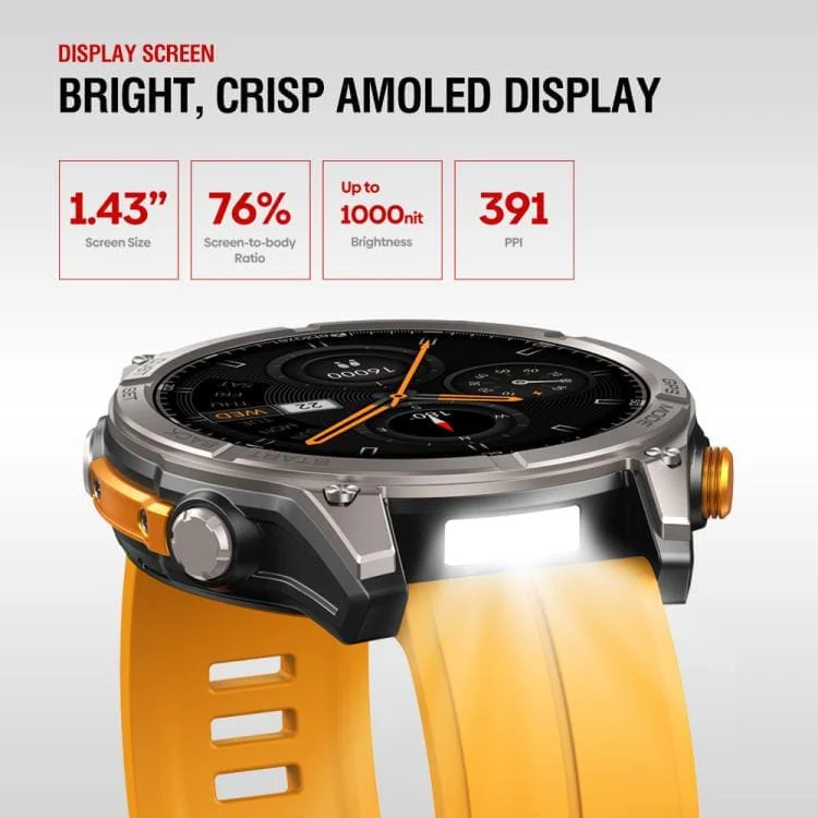 Zeblaze Stratos 4 GPS Rugged Smart Watch | 1.43" AMOLED Display | Bluetooth Voice Calls | 5 ATM - Image 5