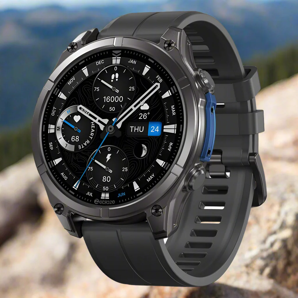 Zeblaze Vibe 8 Rugged Outdoor Smart Watch | 1.43" AMOLED |Built-in Flashlight | 5ATM | IP69K