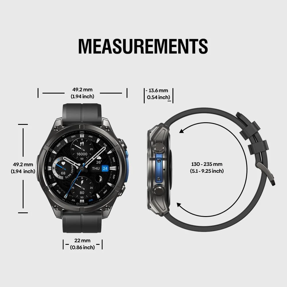 Zeblaze Vibe 8 Rugged Outdoor Smart Watch | 1.43" AMOLED |Built-in Flashlight | 5ATM | IP69K - Image 14