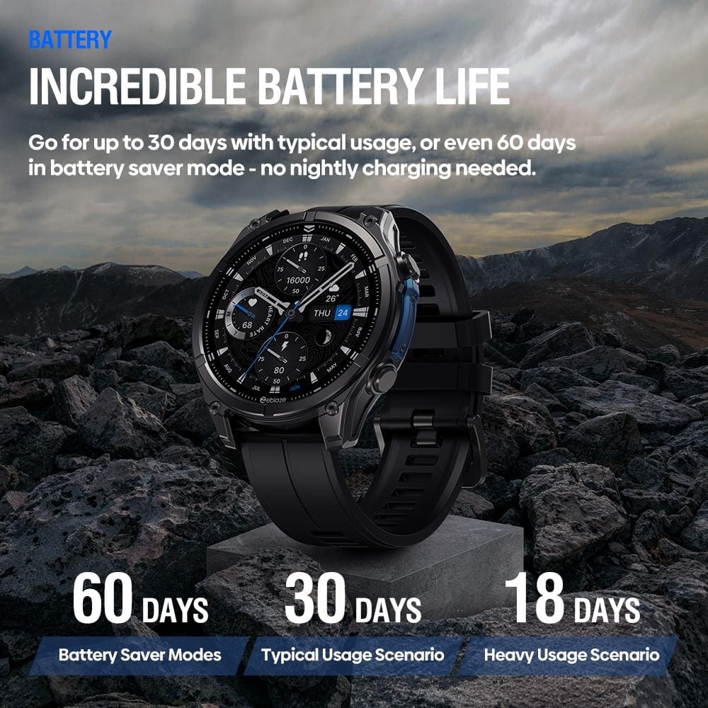 Zeblaze Vibe 8 Rugged Outdoor Smart Watch | 1.43" AMOLED |Built-in Flashlight | 5ATM | IP69K - Image 5