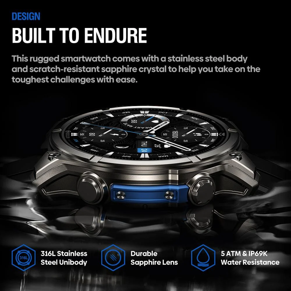 Zeblaze Vibe 8 Rugged Outdoor Smart Watch | 1.43" AMOLED |Built-in Flashlight | 5ATM | IP69K - Image 7